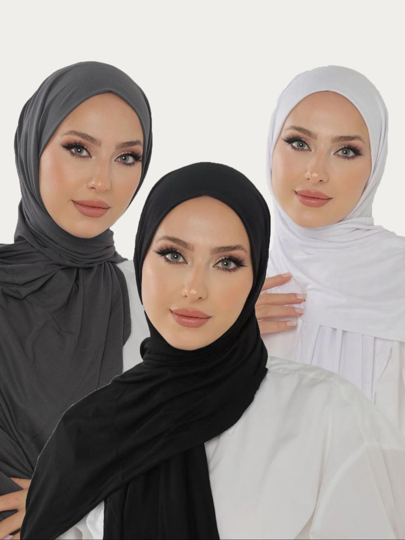 Women's Solid Color Khimar, Soft Comfortable Breathable Hijab for Daily Wear, Fashionable Casual Modern Muslim Clothing for Women