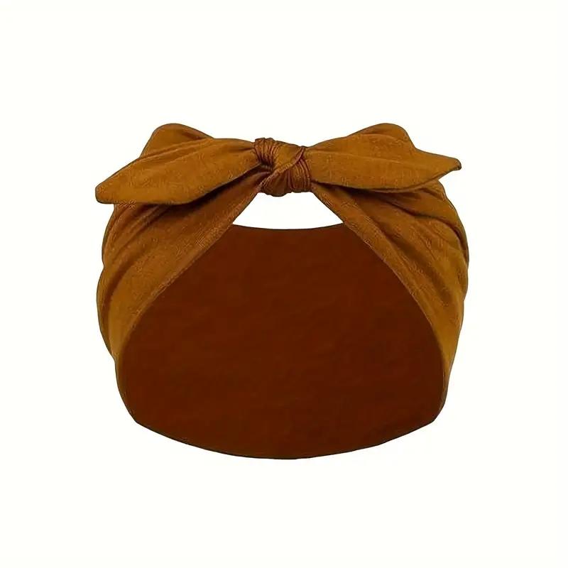 Fashion Solid Color Hair Tie, Soft Elastic Loose Headband with Elegant Bow Design, Comfortable for Daily and Vacation Wear, Headband Head Wrap