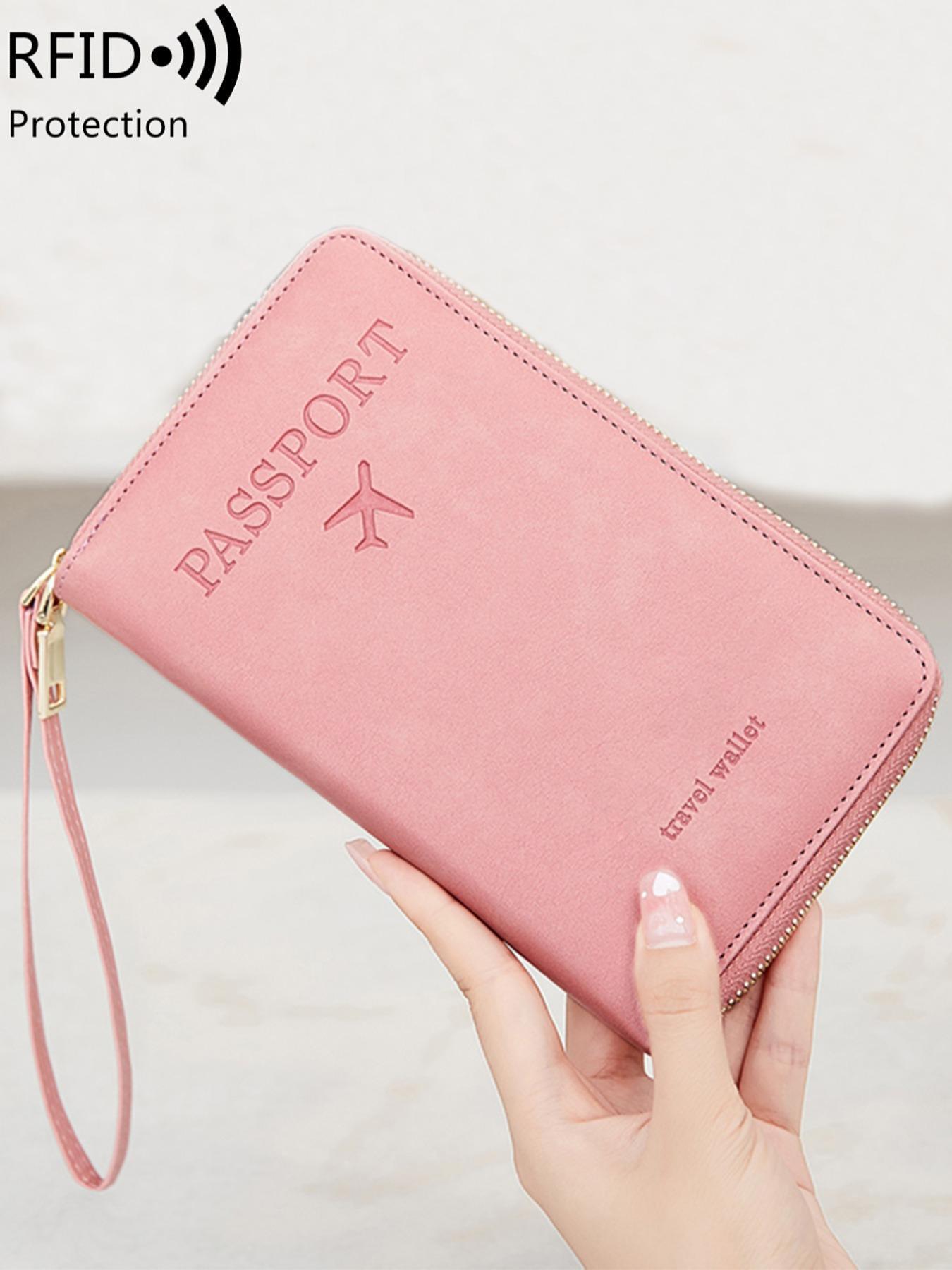 Summer Simple Plain Passport Cases, Gifts for Girlfriend, Multi-functional Zipper Travel Card Holder, RFID Blocking Card Holder, Travel or Business Trip Air ticket storage Document ,Fashion Wallet Travel Accessories 2025, Earthtone Fall Freshness,