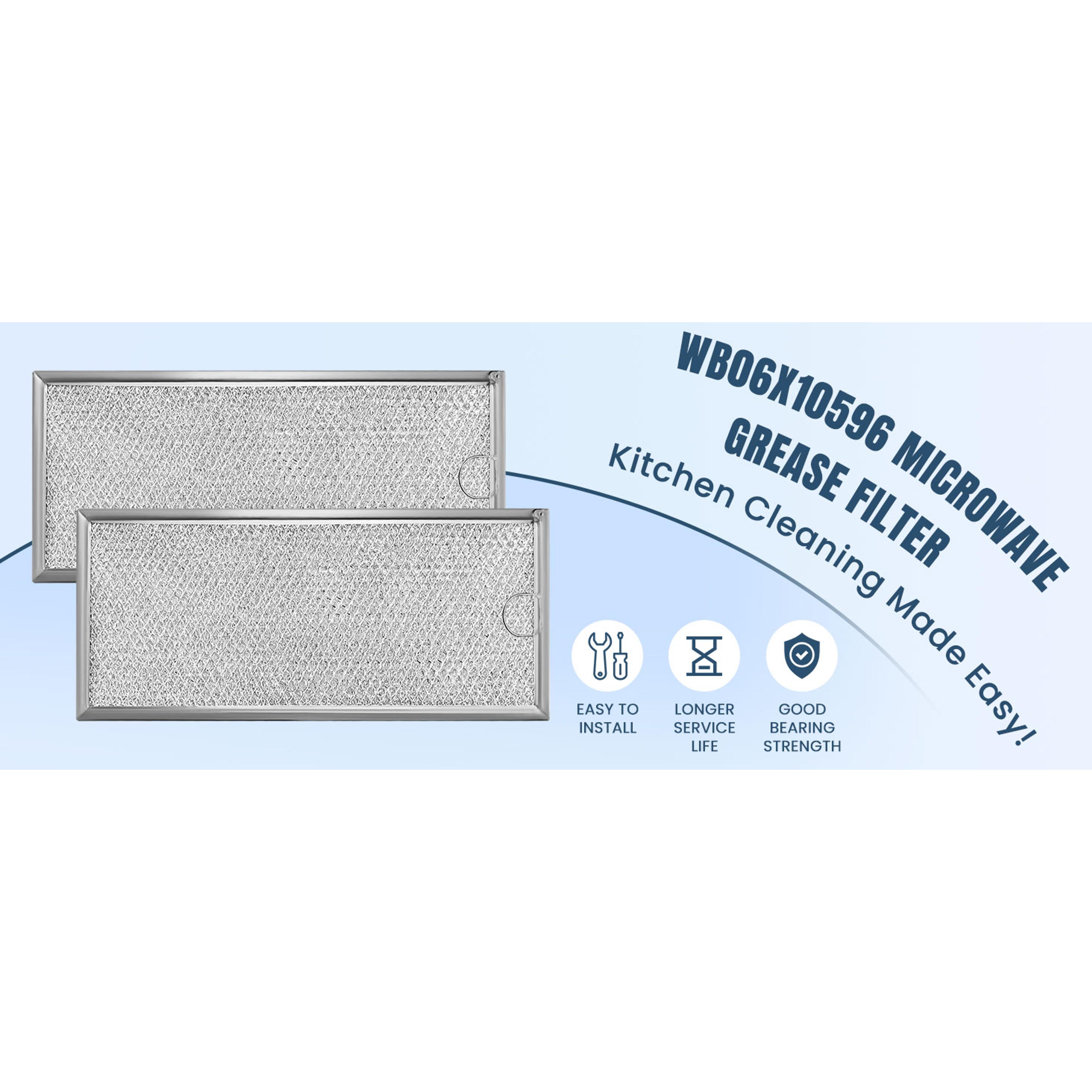 2 Pack Microwave Grease Filter Compatible with Whirlpool and GE Microwaves - WB06X10596 Microwave Oven Grease Filter Approx 13" x 6"