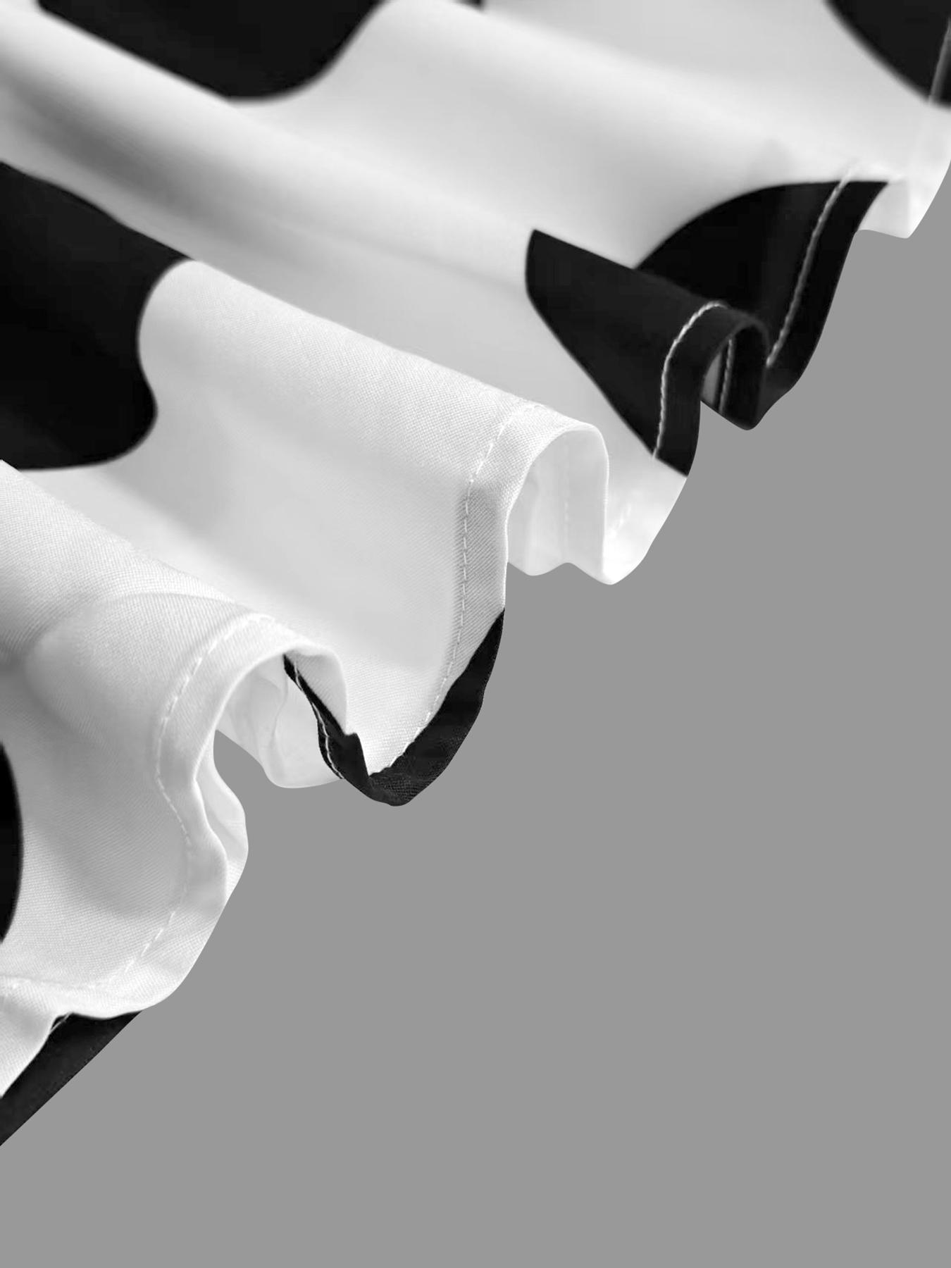 Women's A-Line Long Sleeve Polka Dot Belted Maxi Dress, Casual Summer Fashion, Elegant Pocket Design, Perfect for Parties & Daily Wear