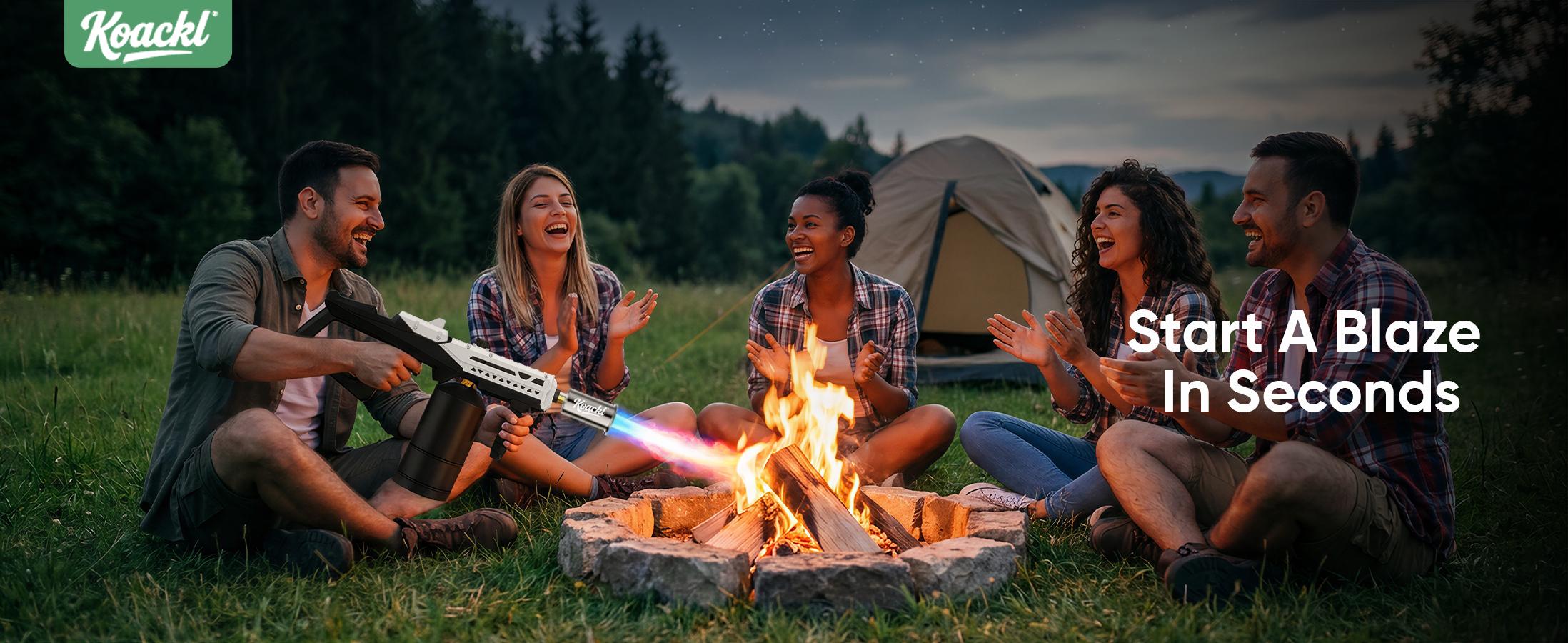 Kitchen Torch Gifts for Fathers Day, Powerful Propane Torch Gun for Campfire Starting, Adjustable BBQ Torch for Home Baking Supplies, Steak & Creme Brule Searing, Weeding(Tank Not Included)