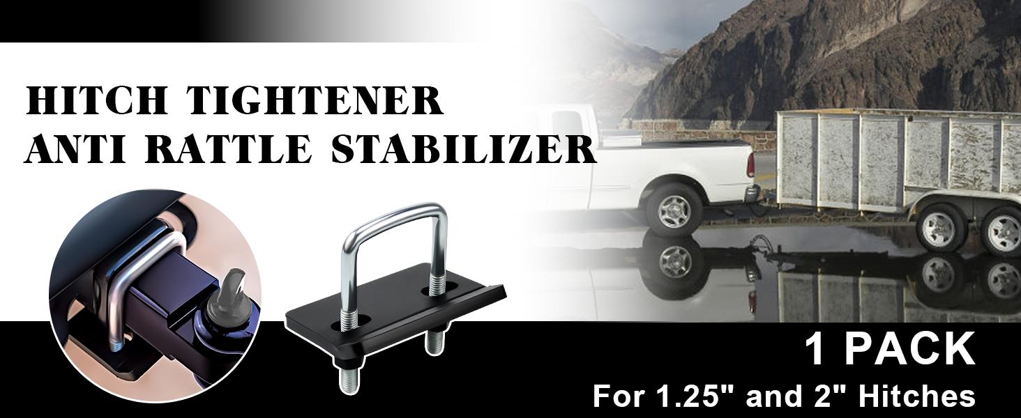 2 Packs Heavy Duty Steel Hitch Tightener Anti-Rattle Stabilizer Clamp, Fits 1.25"& 2" Hitches for Trailers, Eliminates Rocking & Instability, Universal Towing Accessories
