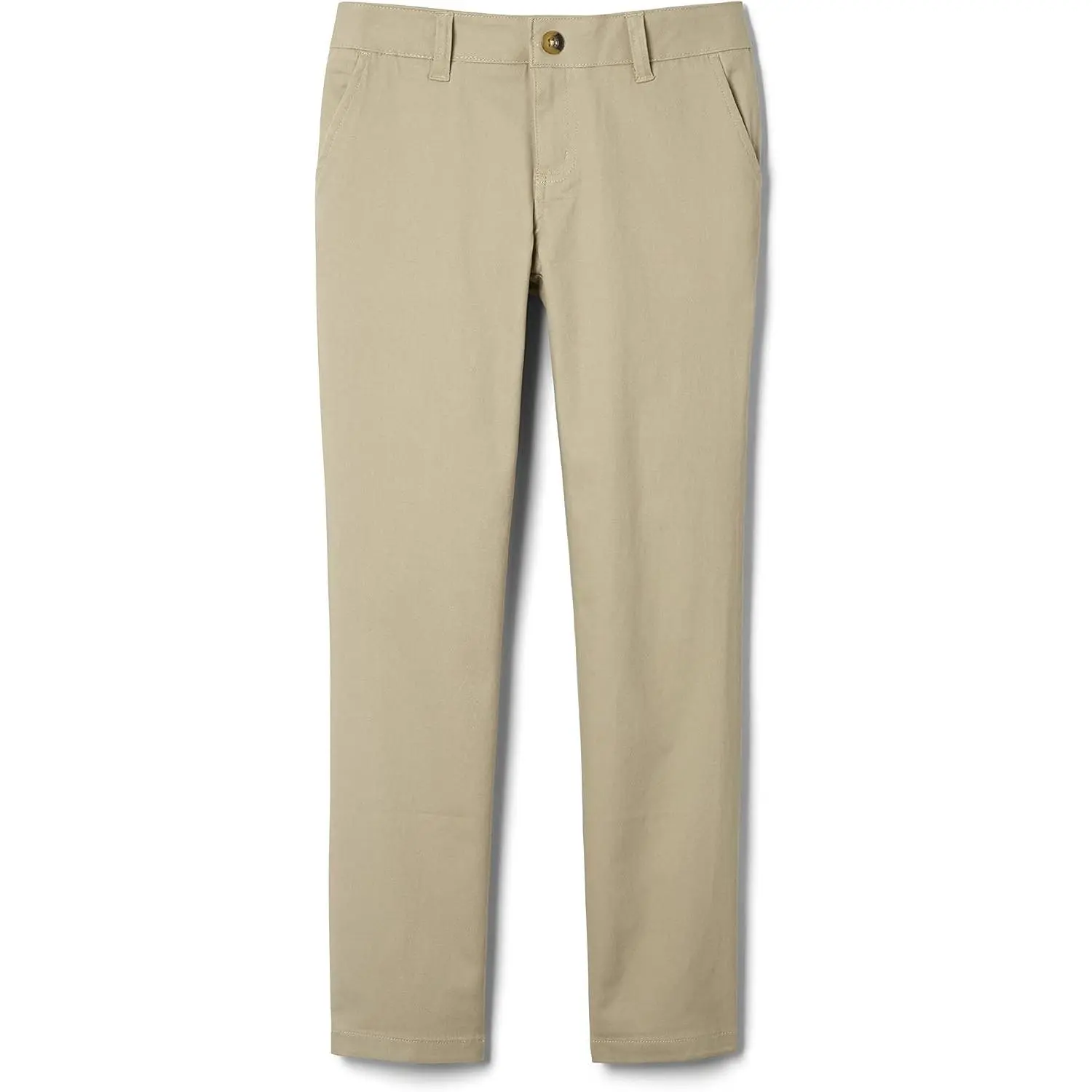Girls' Straight Fit Stretch Twill Straight Leg School Uniform Pants with Adjustable Waist, Reinforced Knees, Available in Standard & Plus SizesGift