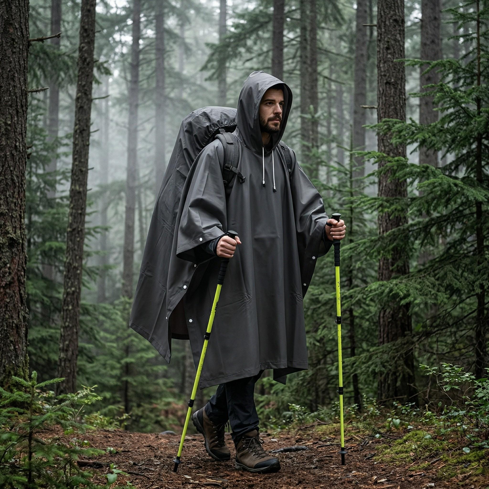 Cycling Cape, Outdoor Hiking Raincoat, Multifunctional Eva Rain Jacket, Unisex, Ideal for Camping and Backpacking