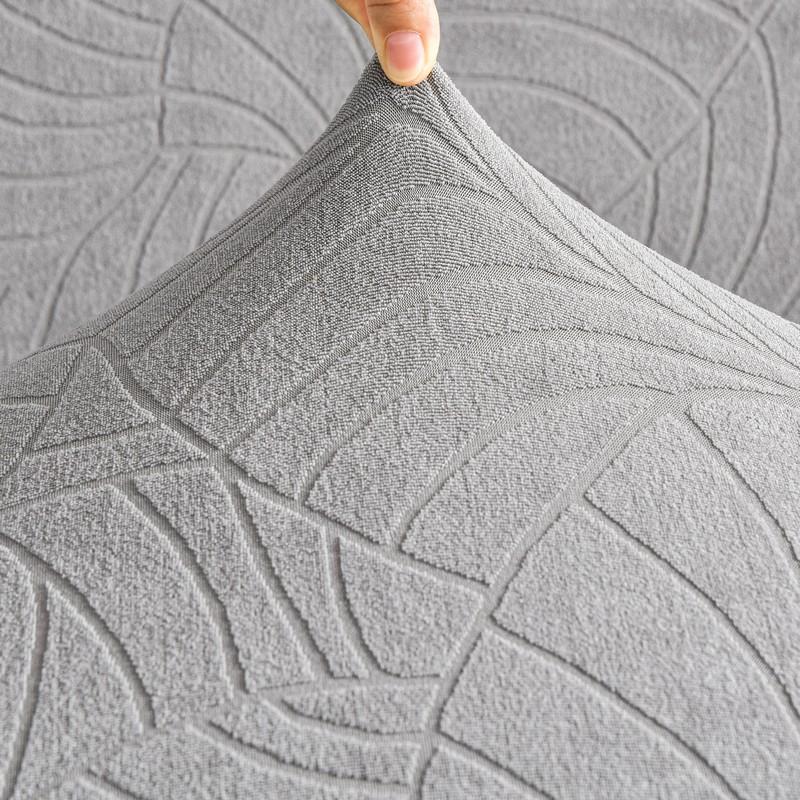 Water Repellent Stretch Sofa Cover, Ruffle Skirt, Leaf Jacquard, Anti-Slip, Pet & Kids Friendly, Furniture Protector for 1/2/3 Seater, Washable Elastic Sofa Slipcover