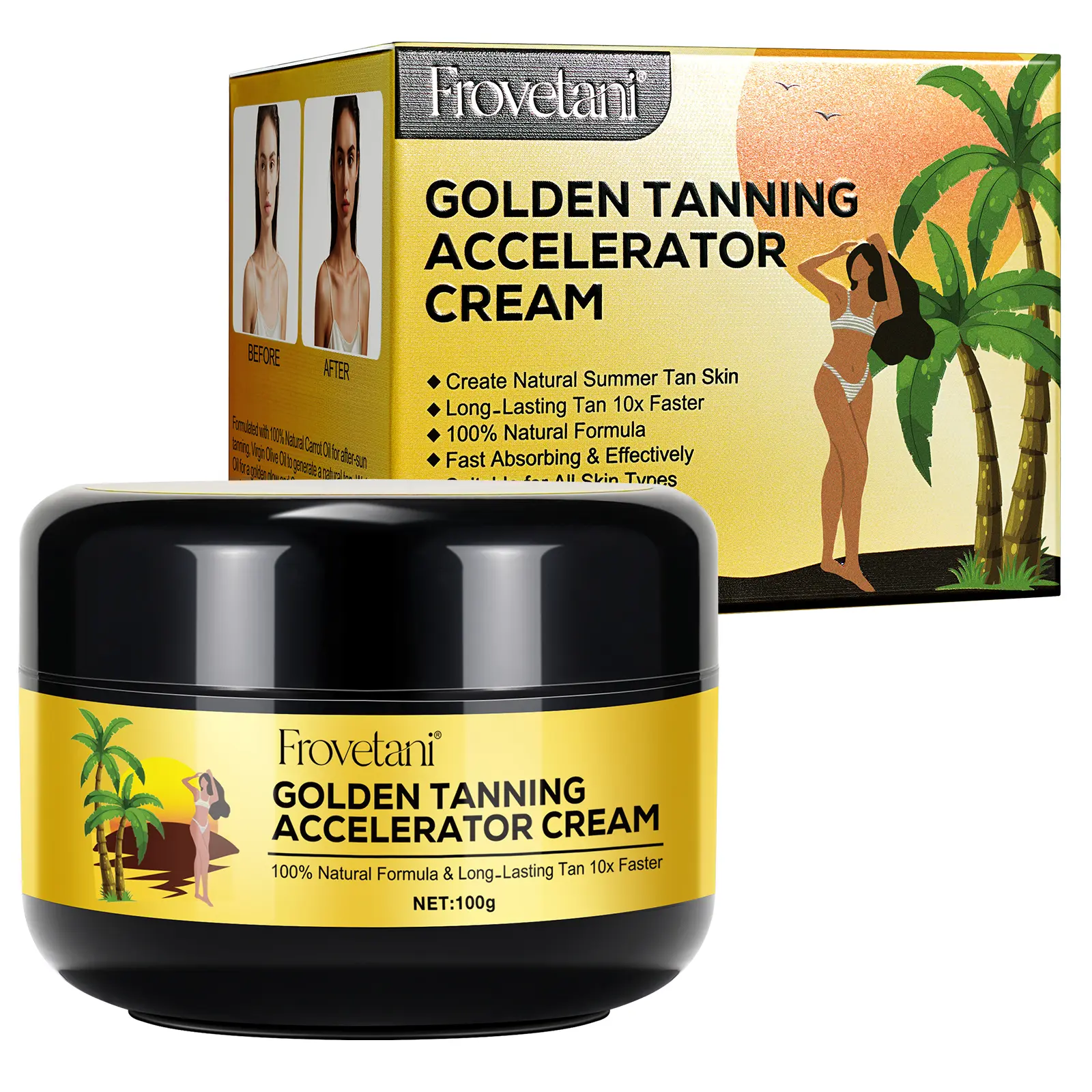Tanning Cream, Body Tanner, Moisturizing Self Tanner, Quick Tan, Moisturizes Skin, Faster Tan, Longer Lasting Color, Achieve Cool Bronzed Look Easily