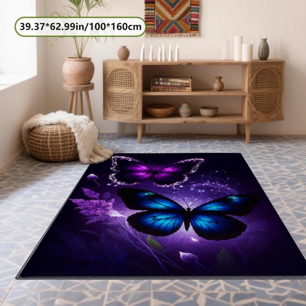 Velvet soft and comfortable patterned printed carpet, Flower Pattern Rugs, Household Decorative Rug, suitable for multiple scenarios, available in various sizes, soft and non-shedding.