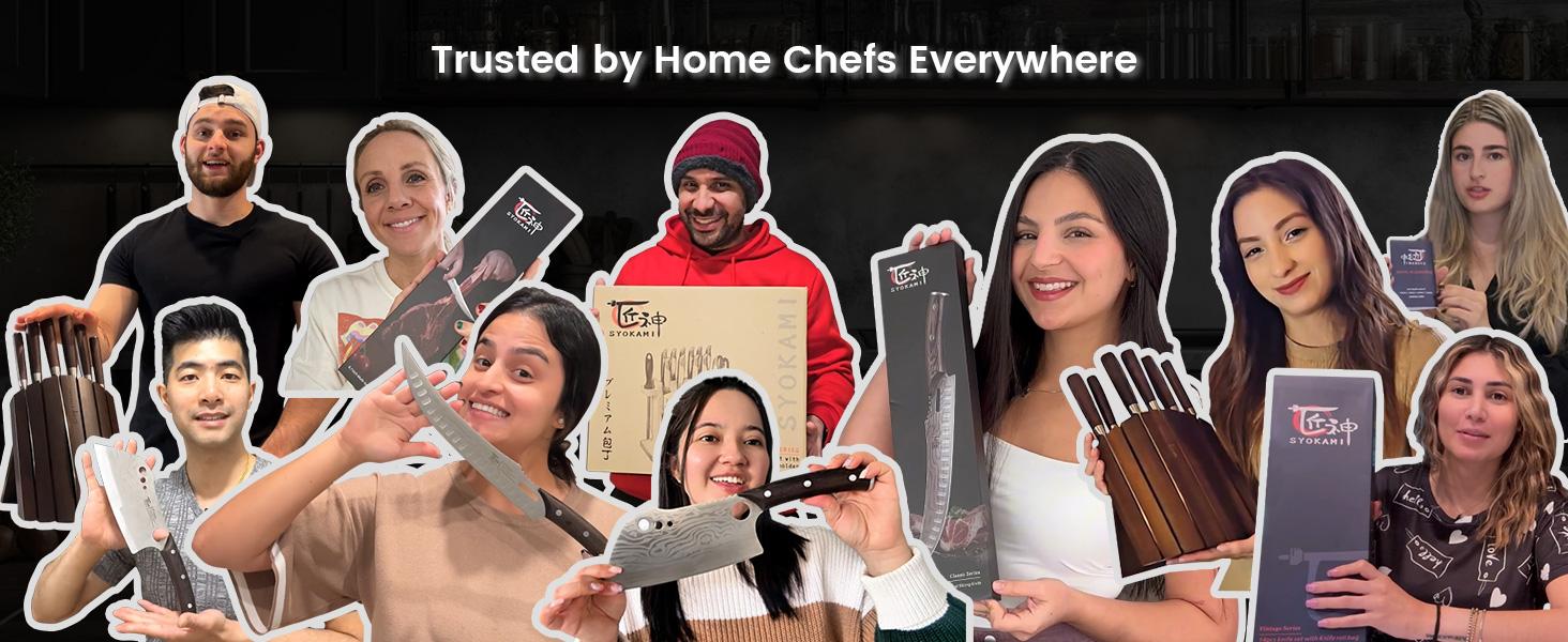 【TikTokShopSpringGlowUp】 SYOKAMI3-in-1 Kitchen Knife with Herb Stripper, 7" Asian Knife Combined with Chef Knife, Santoku, Nakiri, Ideal for All-Around Food Preparation—Slicing, Chopping, Dicing, Mincing, Christmas, Mother's Day Gifts