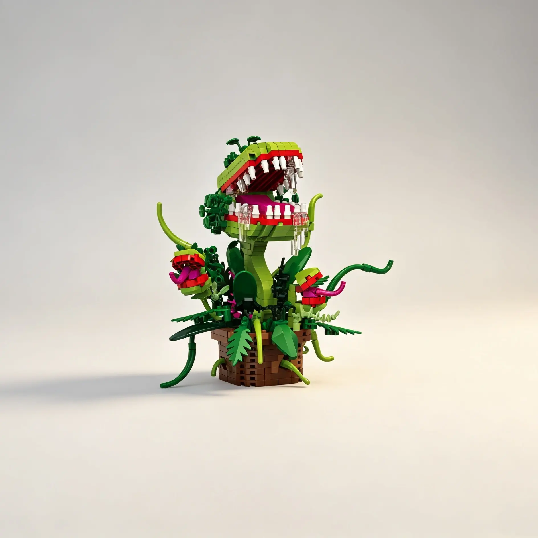 Venus Flytrap Micro Mini Blocks, Bagged 3D Toy, Creative Decoration, Finger Flexibility Trainer, Desktop Decor, Birthday Gift for Block Enthusiasts