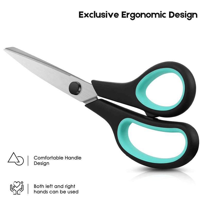 Home Scissors Stainless Steel Office Scissors 8.5 Inch Multifunctional Handmade Scissors Rubber Plastic Scissors