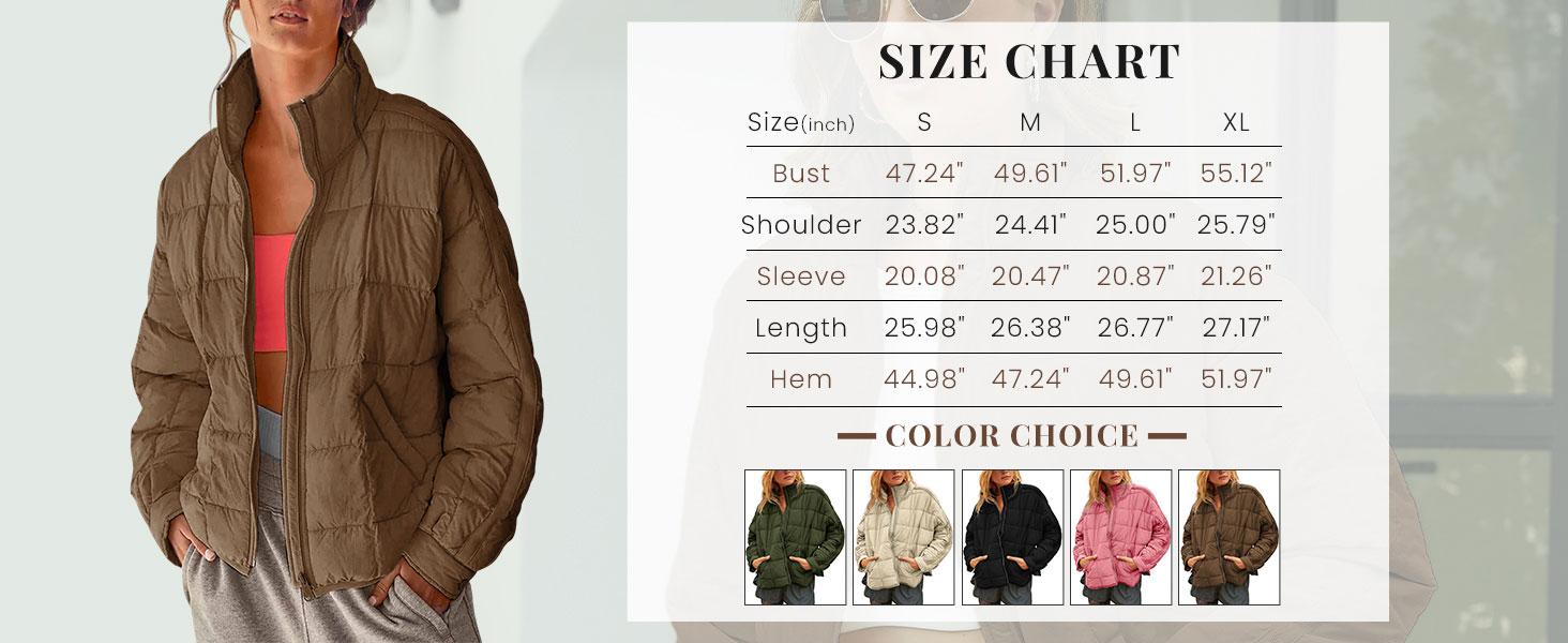 SCUSTY Women's Quilted Puffer Jacket Long Sleeve Zip Up Oversized Lightweight Padded Down Coat Outerwear TikTokShopBlackFriday