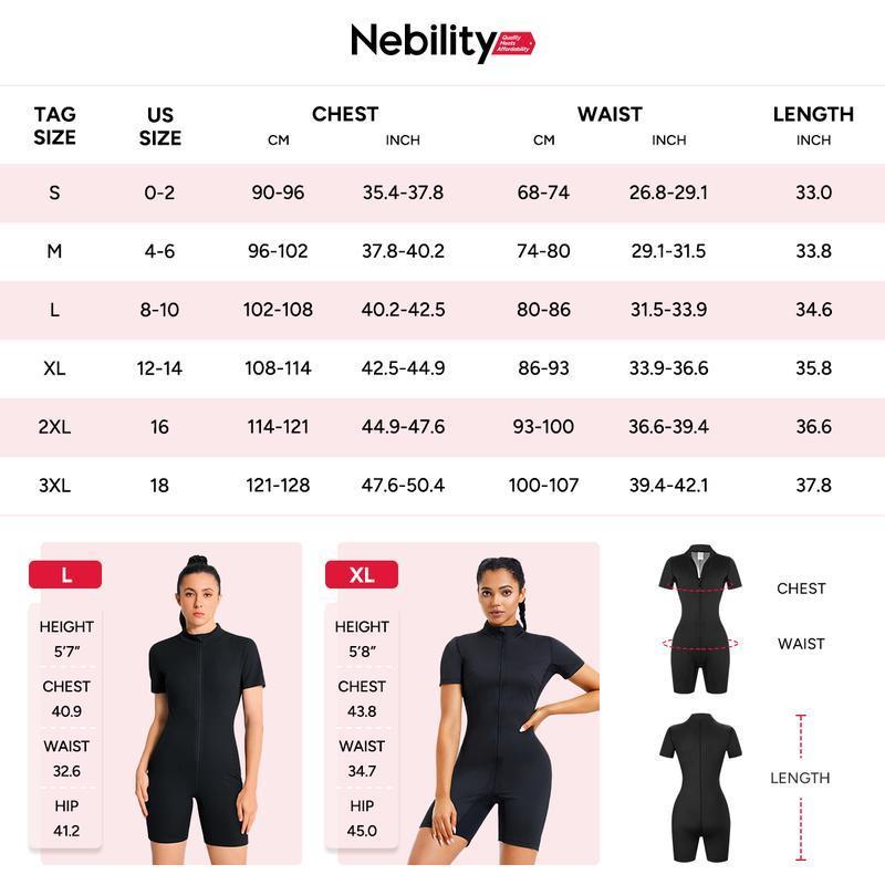 Nebility Sauna Suit for Women Sweat Vest Waist Trainer 3 in 1 Full Body Shaper Workout Jumpsuit Sauna Wear Sports Slim Fit Athletic Training Apparel Gym Clothes Sauna Suit Set Gym Top Sports Slim Fit Sportswear Top
