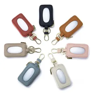 Stop Scratching & Losing Your Car Remote! Women's Genuine Leather Car Key Case, 9*5cm Secure Zipper Universal Key Holder with Full Soft Protection