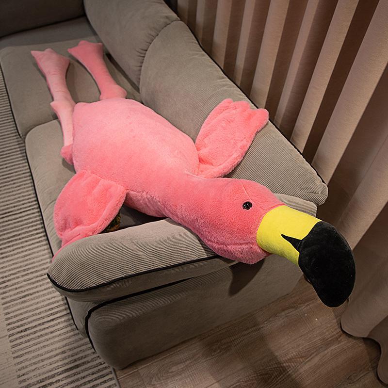 Big Size Flamingo Doll Stuffed Toy Soft Big Pillow Girl Heart-shaped Rag Bed Leg Birthday Christmas Gift Plush Toys