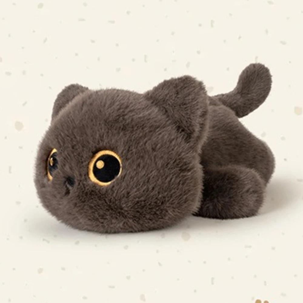 25cm Black Siamese Cat Plush Toy - Cartoonish, Artificial Touch, Soft Stuffed Kitten Doll - Kids Birthday Gift
