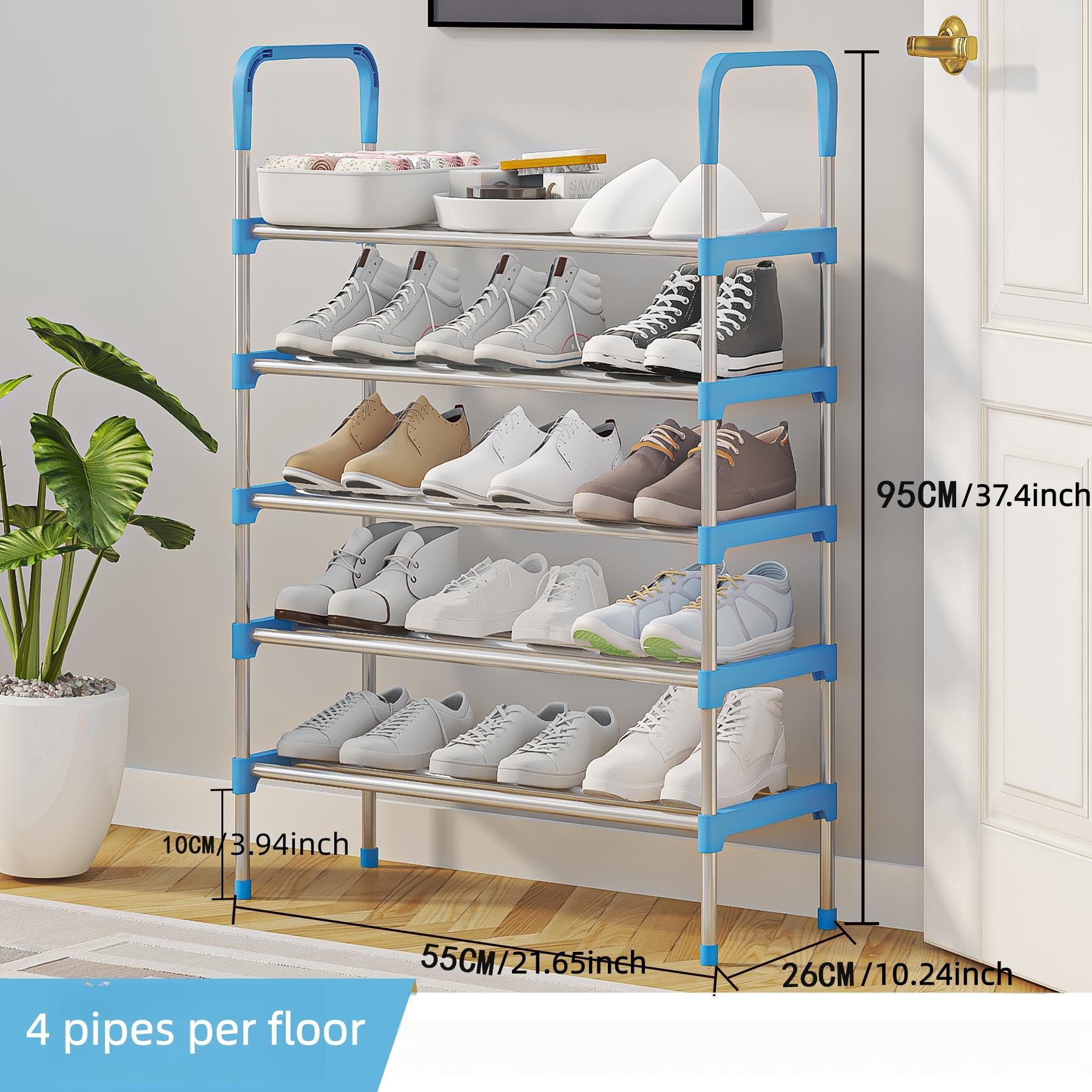 Stackable Shoe Rack Organizer 5 Layers, Space-Saving Shoe Rack for Home Use, No Dust Cover Design, Easy Access and Removal