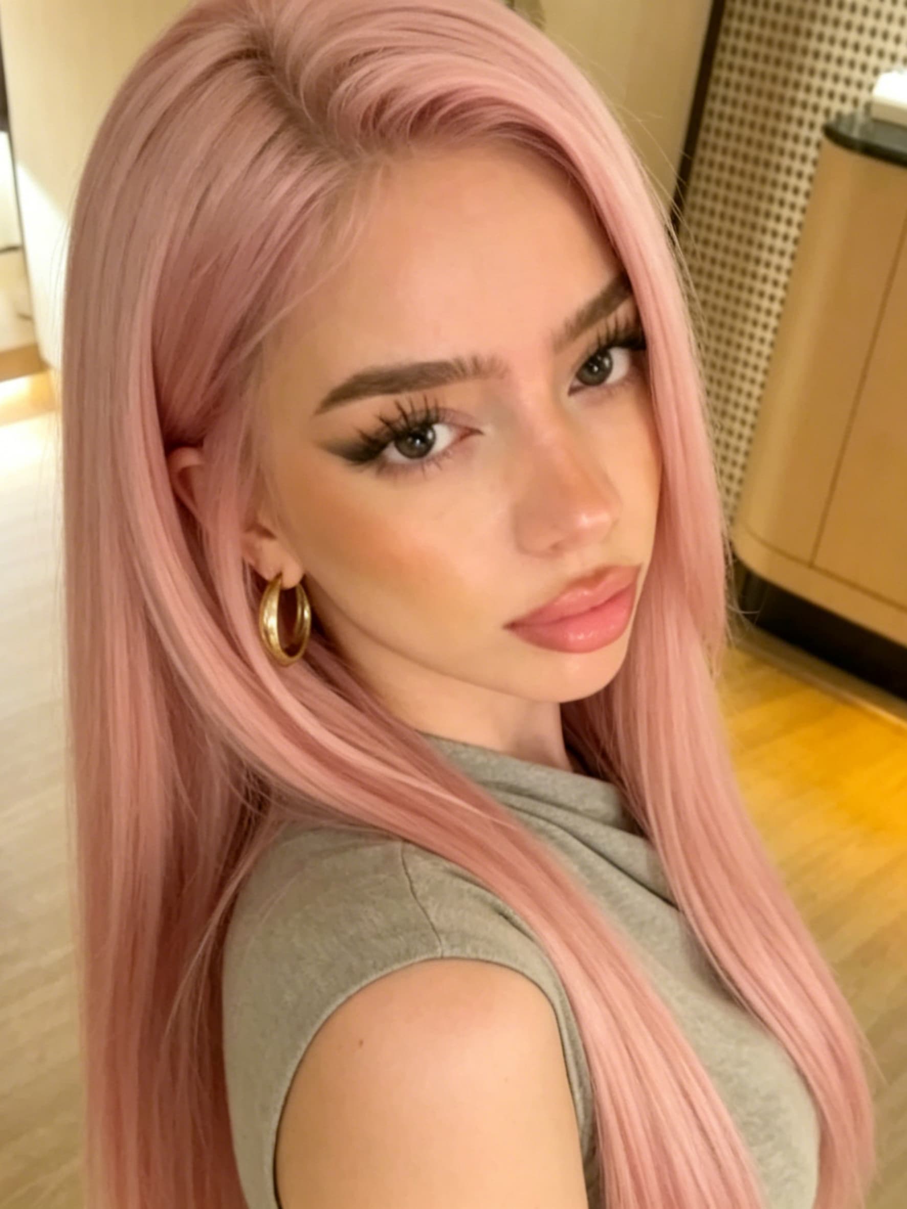 Light Pink Straight Synthetic Lace Front Wig, Glueless Lace Wigs, 13x4 Hd Pre Plucked with Baby Hair Long Silky Straight Synthetic Wig for Women Daily Wear Holiday Party Use