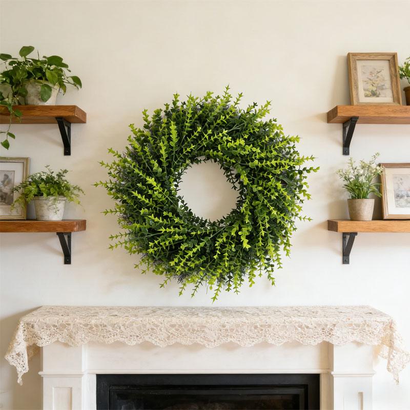 Simulated Yellowbox Moneyleaf Flower Ring - The perfect decoration for spring and summer seasons, suitable for front door decoration, farmhouse style, gardens, patios, festivals, window parties, walls, artificial greenery, front door door-hanging home dec