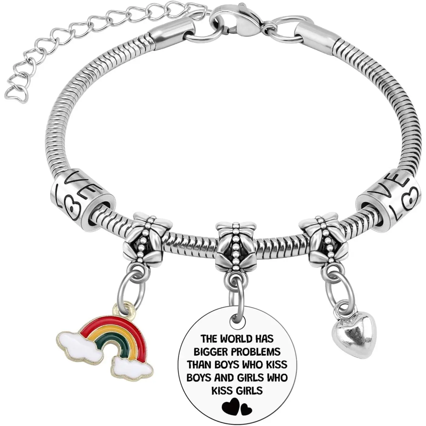LGBT Pride Bracelet LGBT Gifts for Boyfriend Girlfriend Him Her