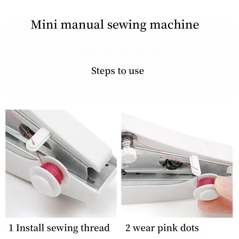 Portable Mini Handheld Sewing Machine Set, Sewing Supplies Crafts, Compact Quick Stitch Tool for Fabric and Clothing Repair, No Power Needed, Durable Design Mini household sewing machine for repairing clothes