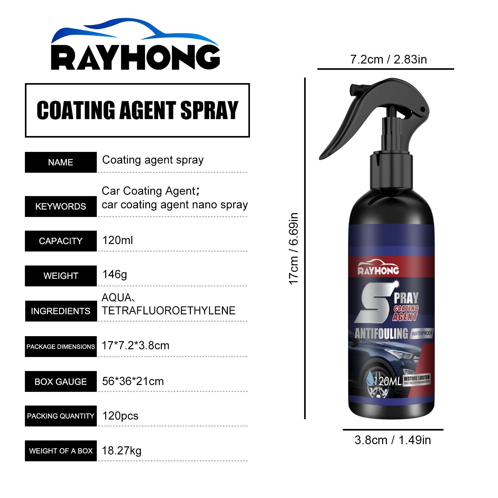Rayhong Car Coating Spray, Car Paint Protection Wax Polish Care Cleaning Coat Spray, Auto Detailing Shine Enhancer