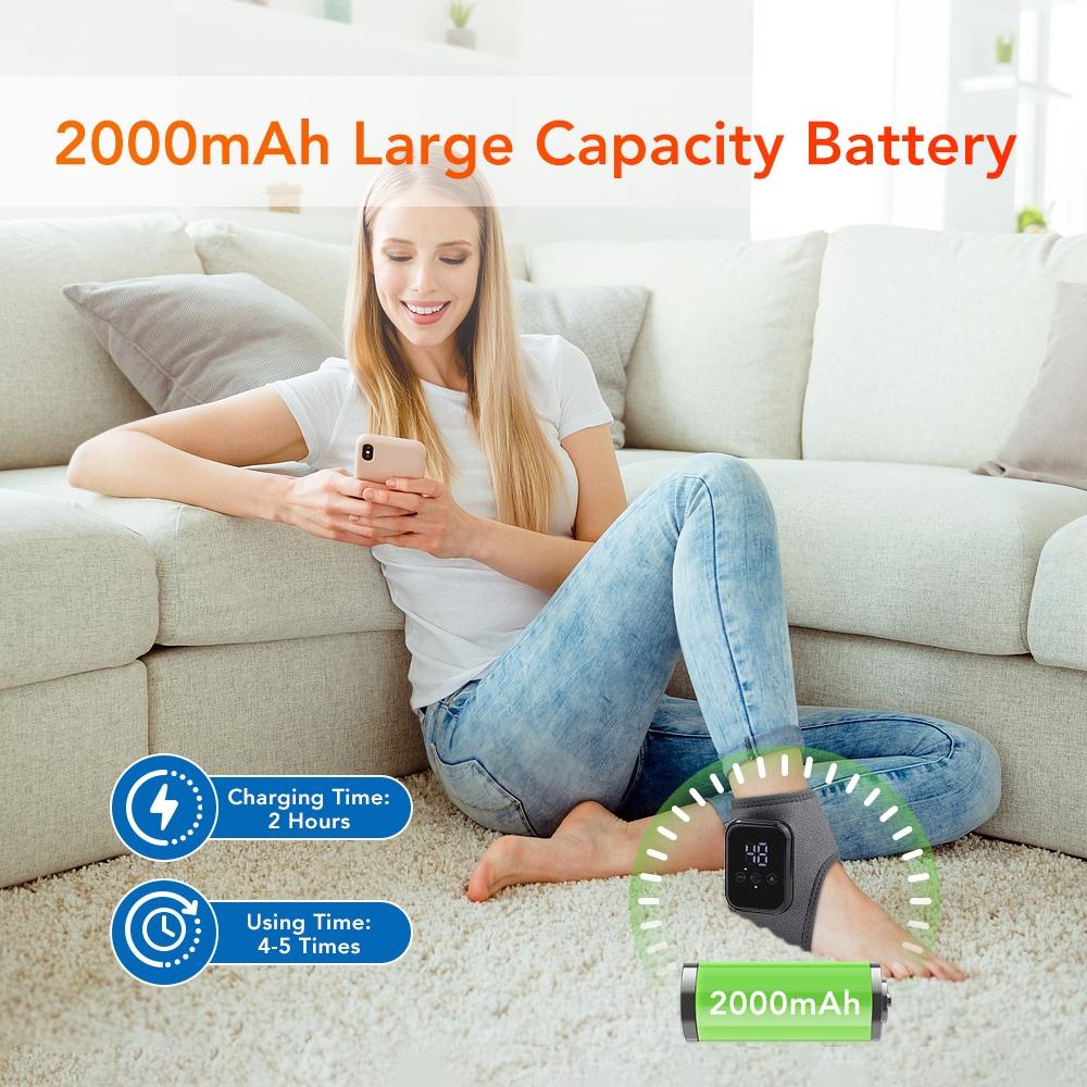 Ankle Heat Therapy Device, 3 Temperature Settings 48-58°c, 3 Massage Modes, 15-Min Timer, Touchscreen Control, Universal Adhesive Pad