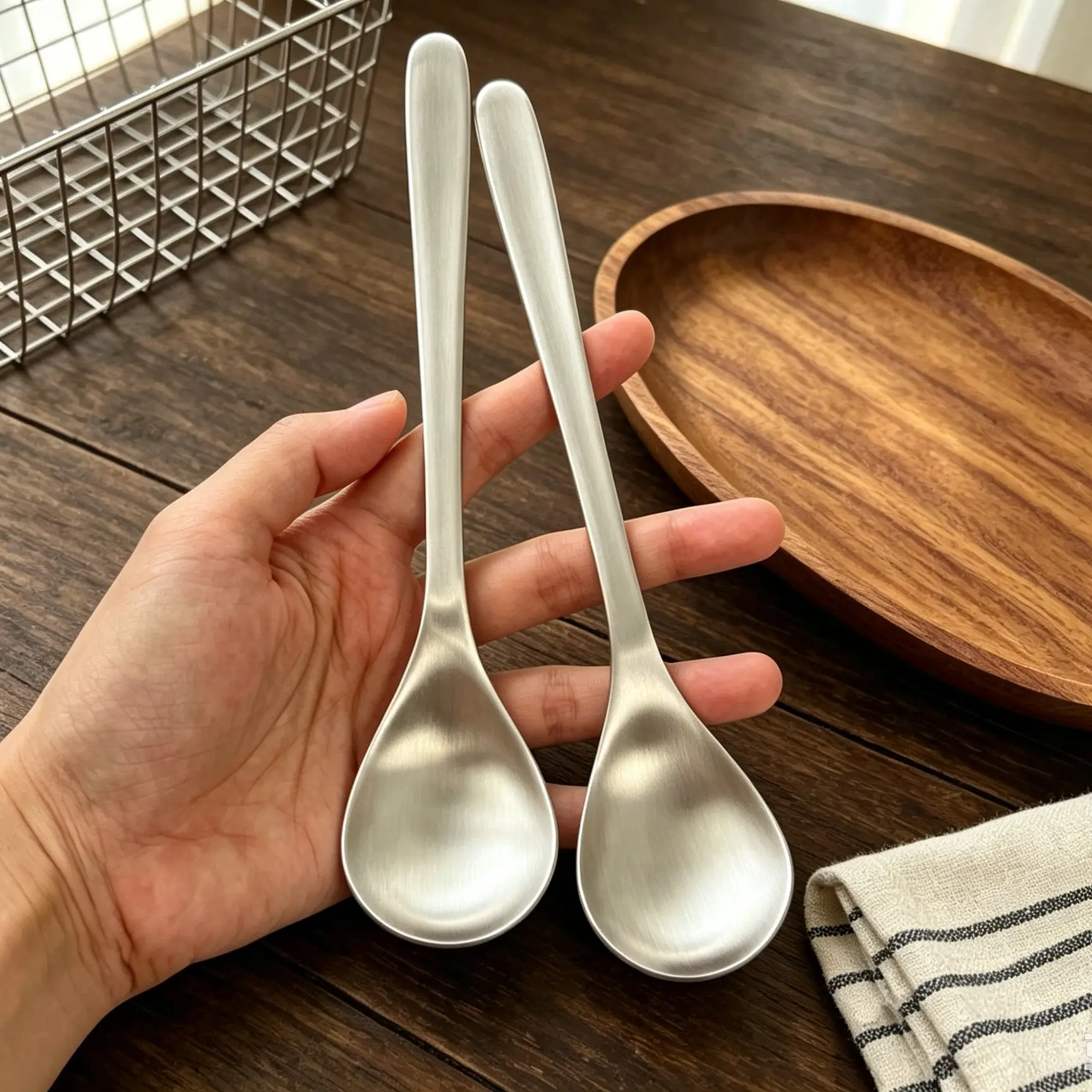 4/6/8pcs 304 Stainless Steel Dessert Spoons, Dishwasher Safe, Silver Color, Durable, Ideal for Home, Restaurant, Wedding, Party, Spoons Set