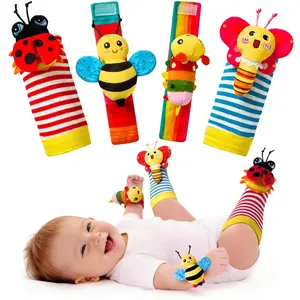 Baby Rattles Toys  0-6 Months - Infant Toys 0-3 Month Old Baby Boy Girl Gifts Set with Teething and Wrist Socks Rattle Infant Newborn Sensory Toy Easter Basket Stuffers