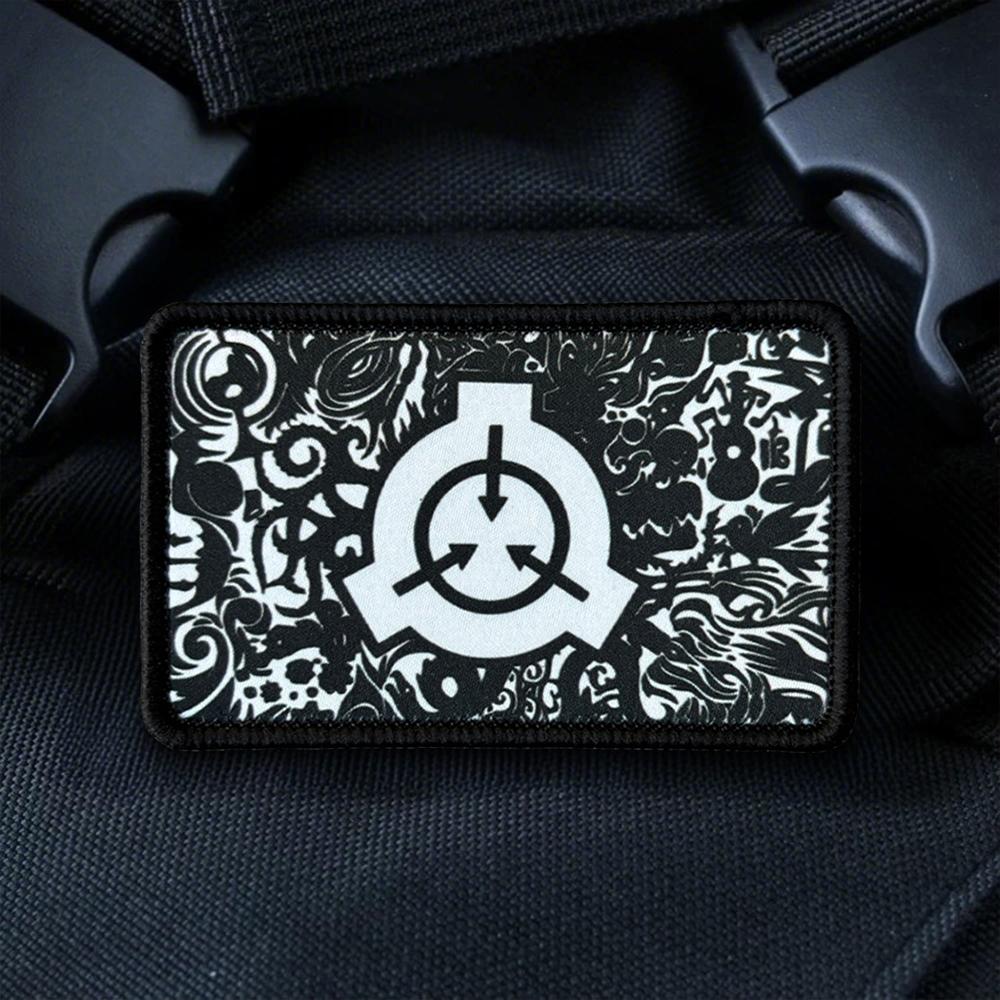 SCP Foundation Tactical Morale Meme Patch Chevron Military Army Badge Hook Loop Emblem for Backpack Airsoft Gear Vest