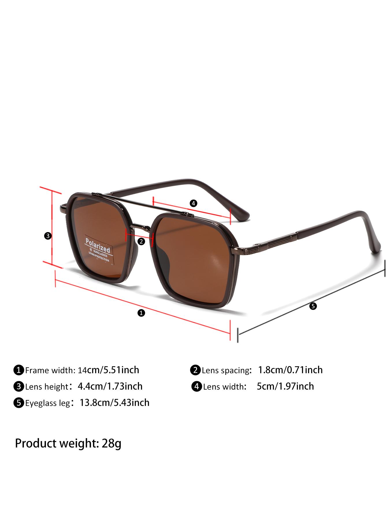 Retro Dual Beam Polarized Glasses, Trendy Casual Glasses for Everyday Use, Fashion Accessories for Outdoor Activities, Lightweight Durable Sunglasses