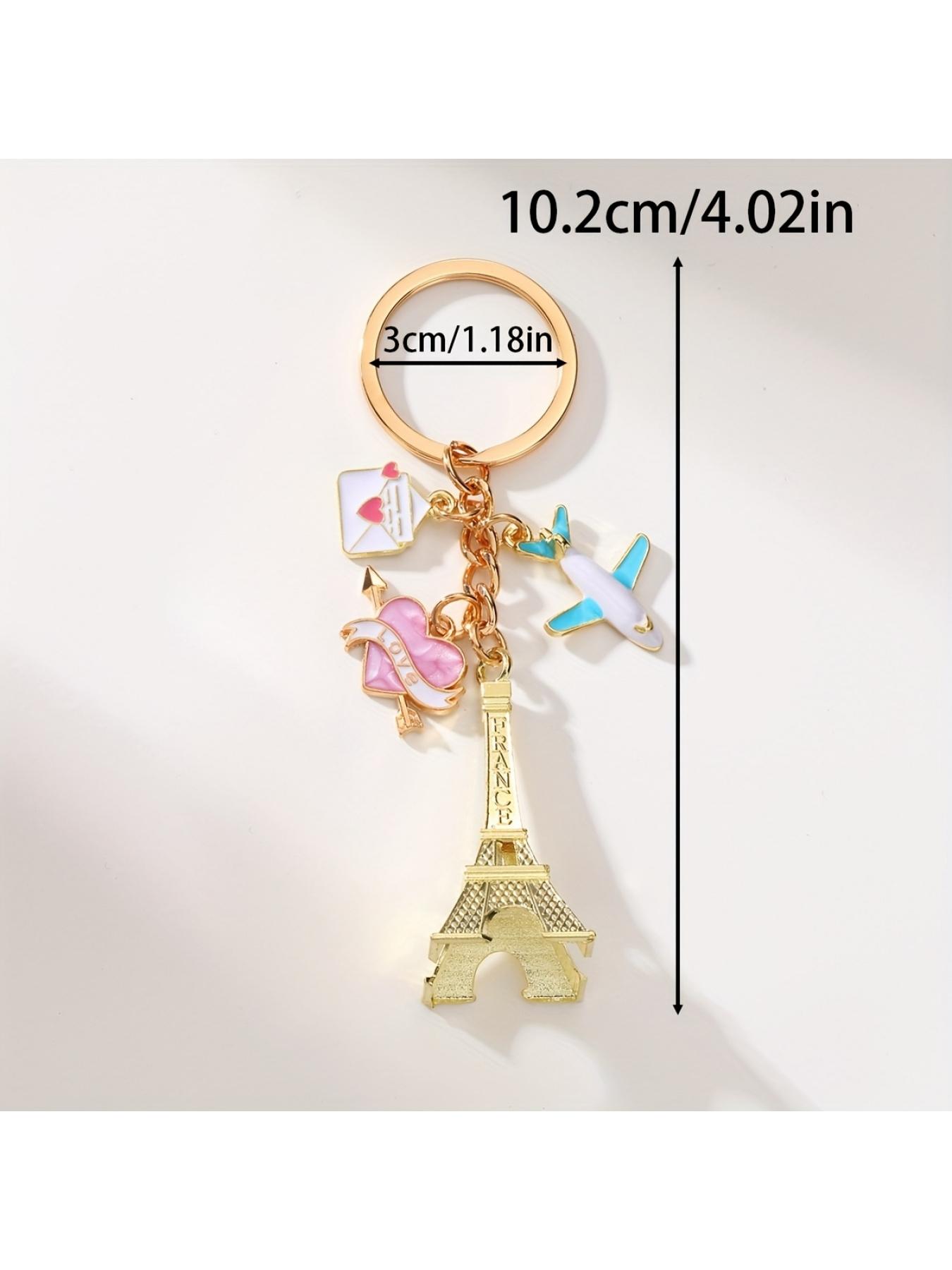 1pc Tower Key Chain, Romantic Envelope Airplane Pendant, Couple Key Chain Pendant