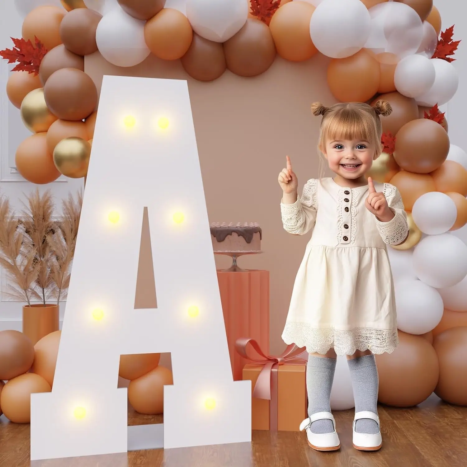 Marquee Letters 3 Feet Tall, Large Letter A for Party Decor | Light up 3FT Letters without Sidewalls, Lightweight Foam Board Kits for Birthday Graduation Wedding Baby Shower Decorations