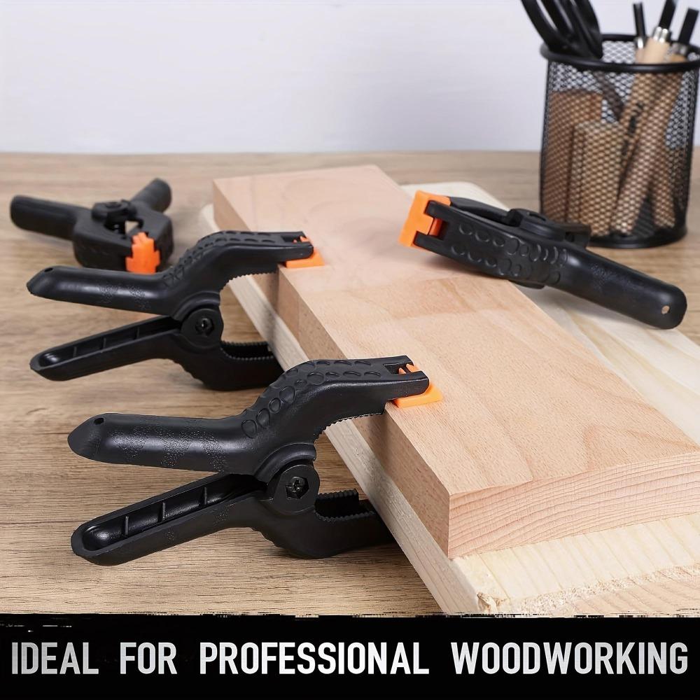 Multi-Function 10-Pack Spring Clamps Set: 2-Inch & 4-Inch Dual-Size Quick-Release Clamps, Non-Slip Handle, Anti-Rust Plastic, Strong Locking for Woodworking, Crafting, Sewing, Fabric, DIY Projects with Multi-Angle Adjustment Tool