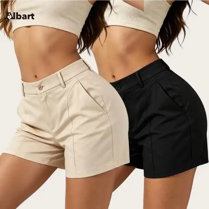 AIbart Women's 2-Pack Loose-Fit Above-the-Knee High-Waisted Active Shorts, Lightweight Summer Comfy Chic Bottoms for Gym Workout, Women's Fashion 2-Piece Sets, Athletic Shorts Casual