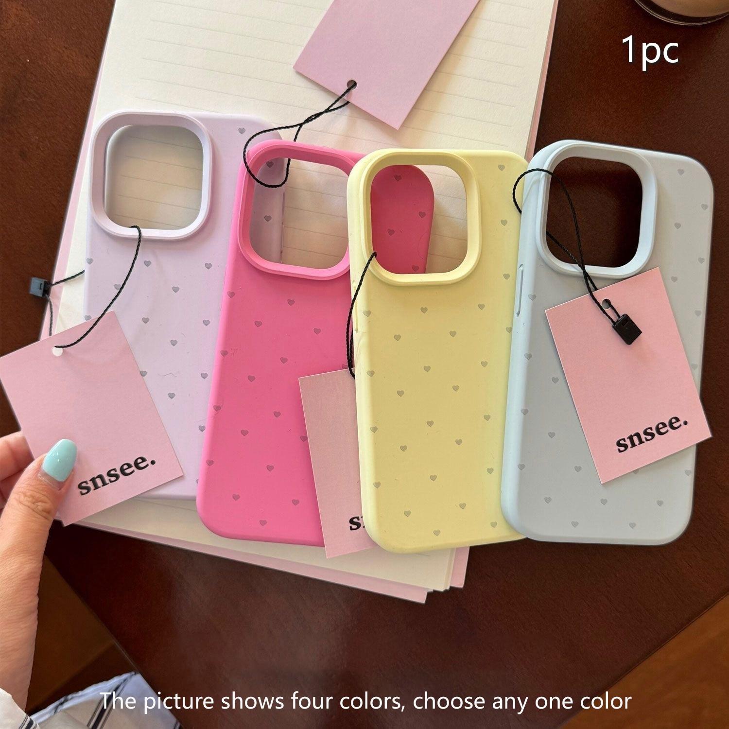 Macaron-Color Liquid Silicone Heart Cellphone Case - Soft TPU Protective Shockproof Cover for iPhone Series (11/12/13/14/15/16/17 Pro/Pro Max/Plus) with Pumpkin, Drink Patterns - Fashion Trendy Gift, Phone Accessories for Note11Pro, Devices
