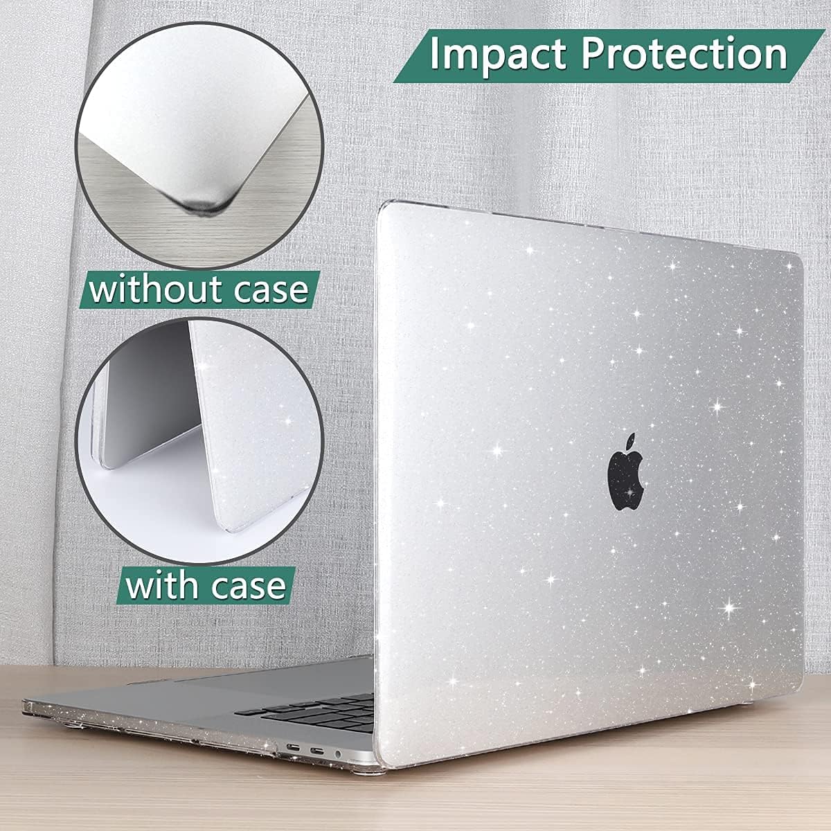 Macbook Air 13-Inch Case, Diamond-Like Shine, Ultra-Thin Protective Shell, Scratch-Resistant, Lightweight, Starry Design, Heat Dissipation