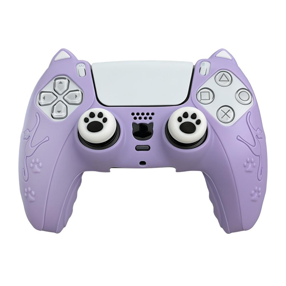 Cute Skin Protection Case for Playstation5 Controller, Includes 1 Handle Cover and 2 Custom Thumb Grips, Perfect Accessory Set, Gaming Console Accessories