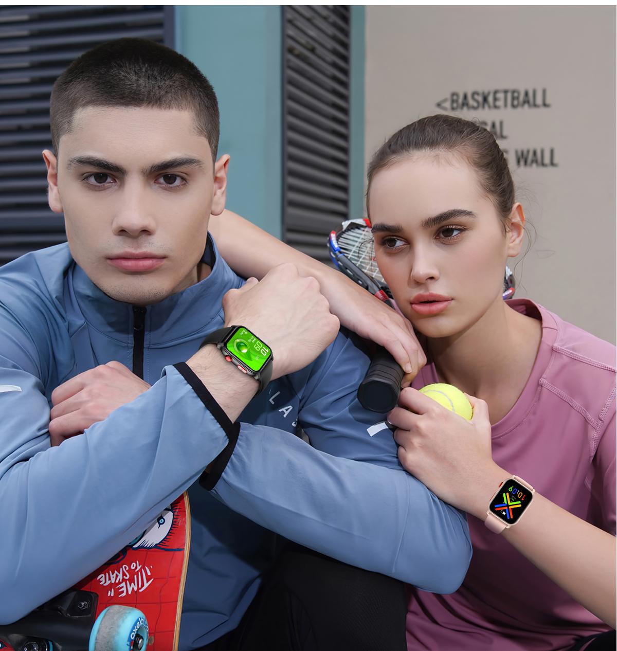 Smart Watch for Men and Women with Call/Message Reminder, Smart Watch 1.83 Inch Touch Screen, Fitness Watch Heart Rate/Sleep/Calorie/Step Monitor, Emergency Flashlight, Activity Tracker for Android iOS