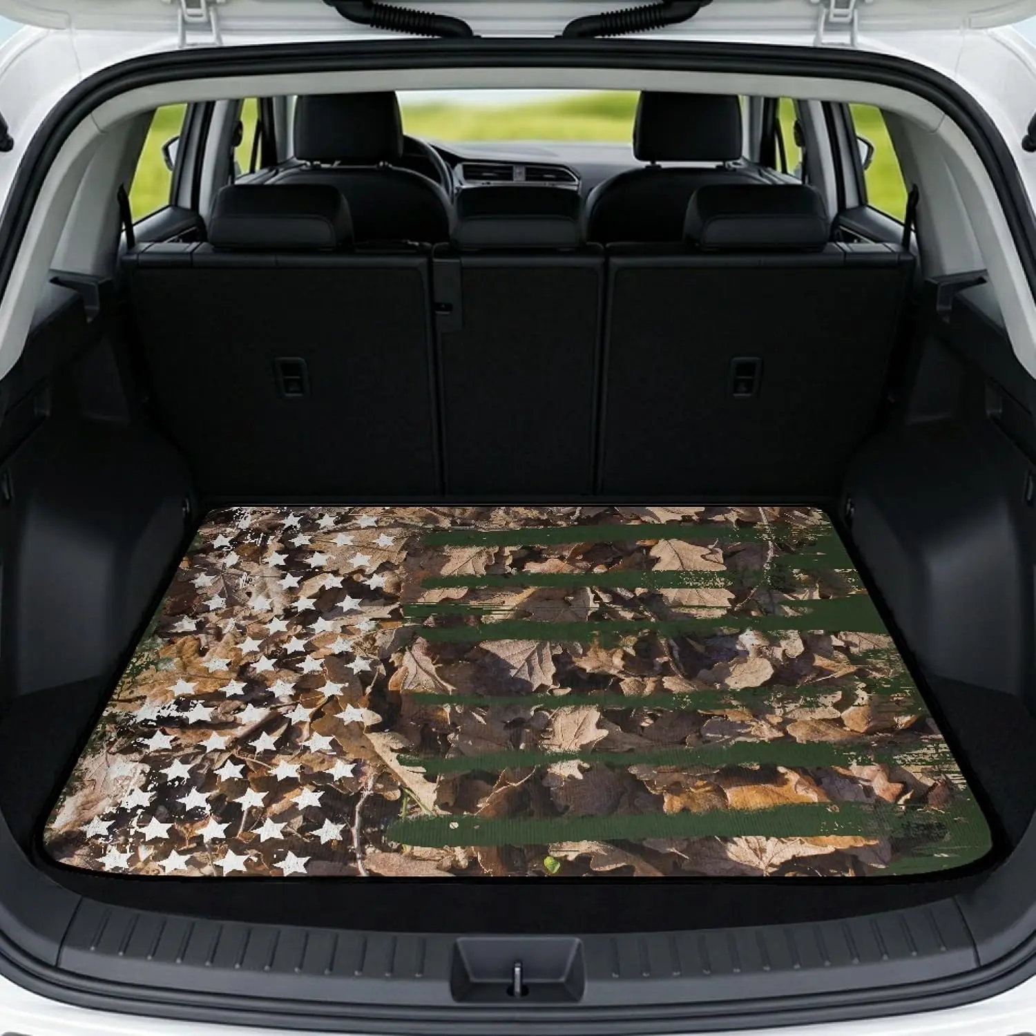 Camo USA Flag SUV Trunk Mat - Non-Slip All-Weather Cargo Liner, Durable Rear Protection, Universal Fit for Cars, Trucks | Truck Accessories