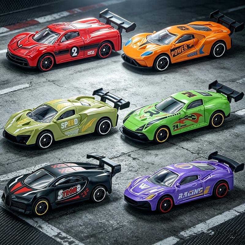 6-Piece Alloy Race Car Toy Set, Collectible Model 1:64 Scale, Rally Simulation, Vibrant Mini Metal Cars, Perfect for Party Gifts