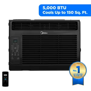 Midea 5,000 BTU Window Air Conditioner, Cools Up To 150 Sq Ft, 3 Cooling Modes, Comfortsense Remote, Black outdoorfun ac aire acondicionado Mesh and Waterproof Unit Cover