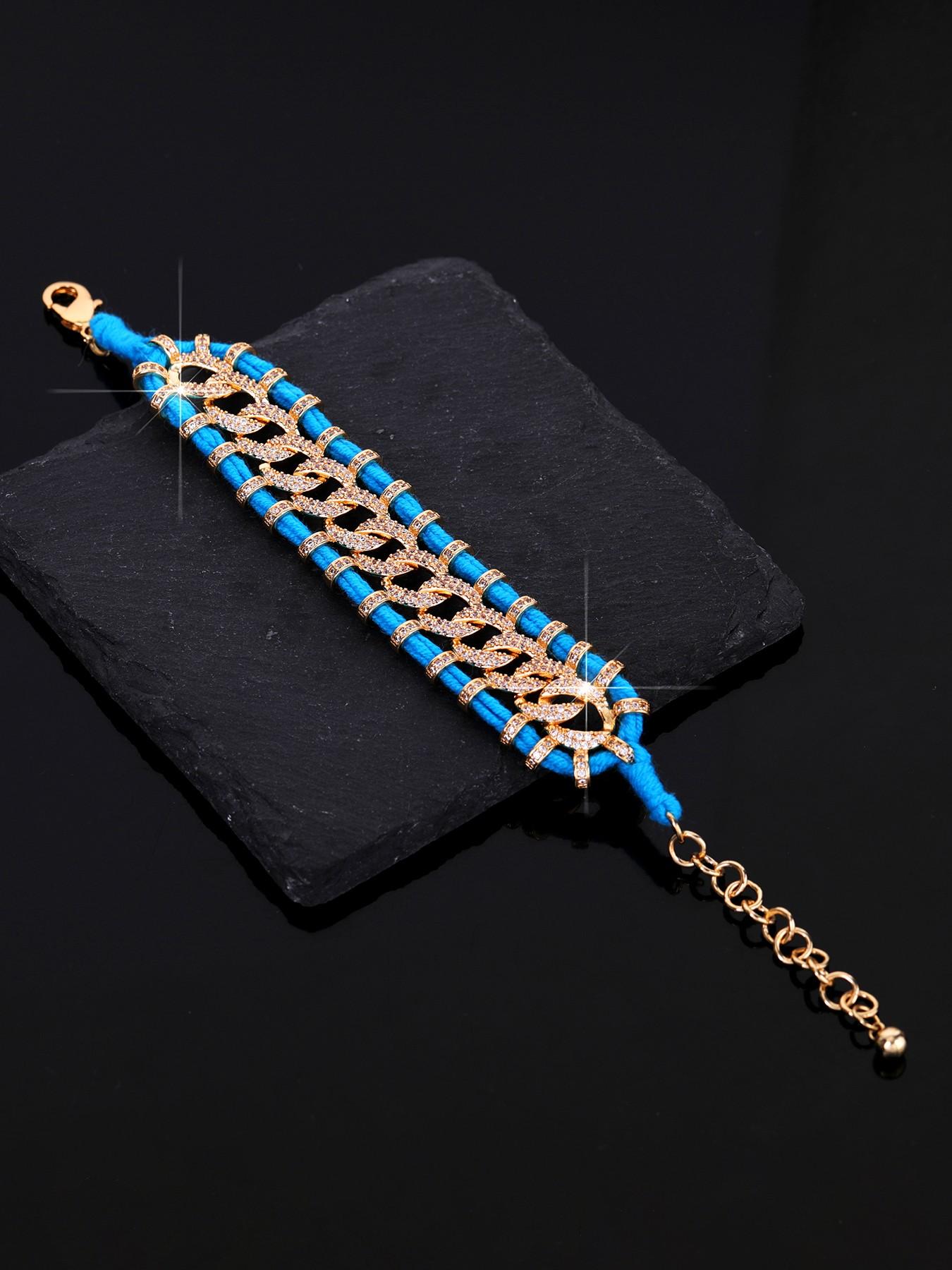 Luxury Vintage Full-Diamond Wool Braided Bracelet | Niche High-End Colorful Crystal Design | Exotic Jewelry | Perfect for Stylish Sister Matching & Street Looks