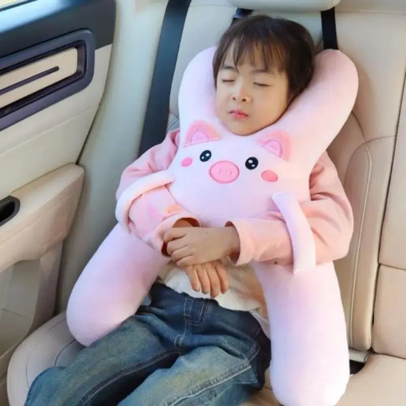 Cute Pig Plush Car Seat Belt Pillow - Cozy Neck Support, Adjustable Strap, Removable & Washable Cover, Protective Gear for Teen Drivers & Parents, Ideal Gifts for Road Trips (Sports & Outdoor Accessory)