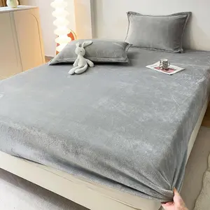Luxury Plush Fleece Fitted Sheet Sets with 20" Deep for Thick 360° Snug Fit Non-Slip, Soft 3-Piece Bedding Set Cozy Warm for Cold Sleepers (Light Grey, Twin)