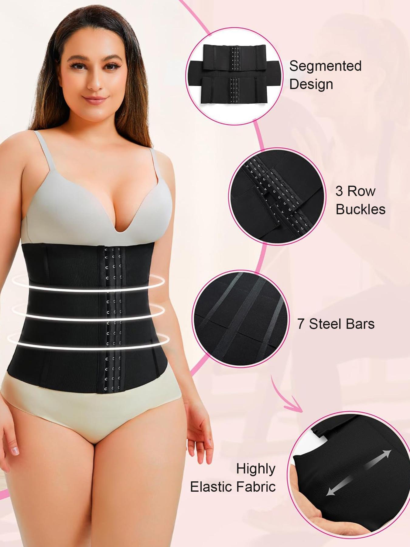 Women's Shapewear Waist Trainer Belt, High Waist Shaping, Adjustable Three-Panel Design, Front Buckle Closure, Slimming & Supportive, Ideal for Daily Wear