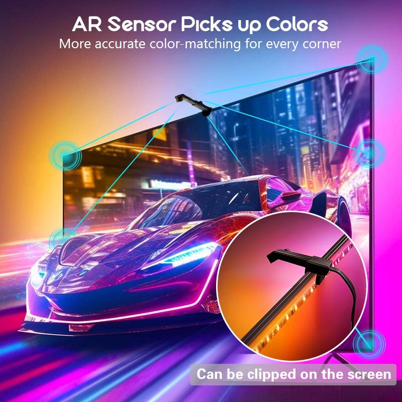 Smart TV LED Backlight Strip with Camera, Synchronized Display, Compatible with 32-85 Inch Screens, APP Control Color Changing Light Tv Led Lights