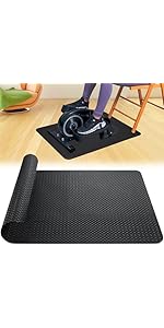 2PCS Non-Slip Mat For Peloton Bike, Concept 2 Rowing Machine, Bike Trainer, Stationary Spin Bike-Protects Hardwood Floor Carpet for Home Gym