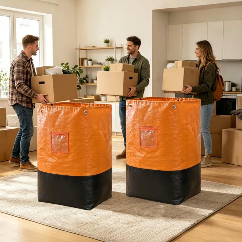 1/2/3/4 pcs Thickened moving bags, wear-resistant drawstring bags, extra-large luggage bags, large-capacity clothes and quilts storage bags, travel organizing boxes, packing bags, Foldable Storage Bags