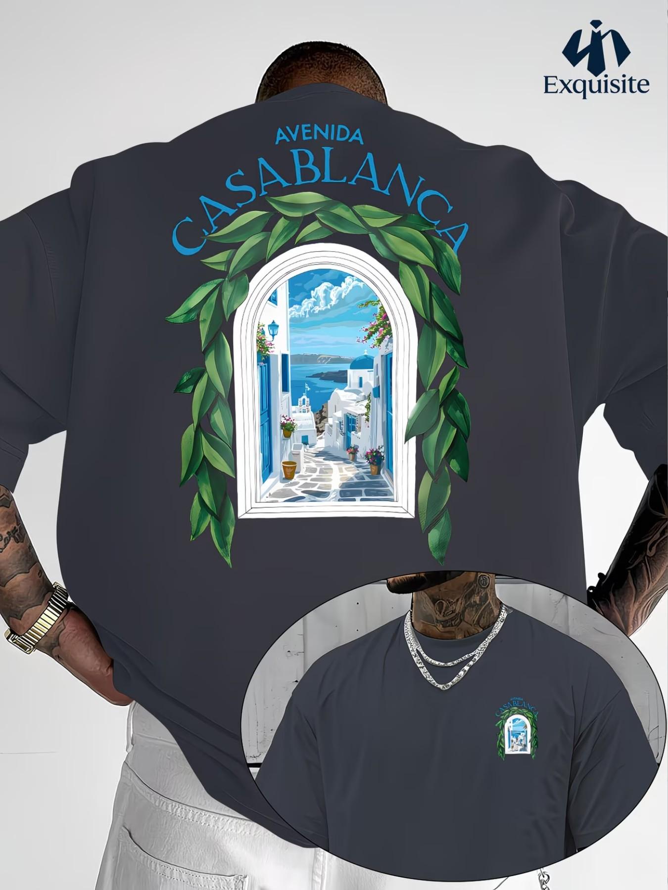 Men's T-Shirt, 100% Polyester, Casual Long Fitted H-Type, Animal Pattern, Fashion Round Neck, Spring Summer Outdoor Wear, 11 Festive Occasions